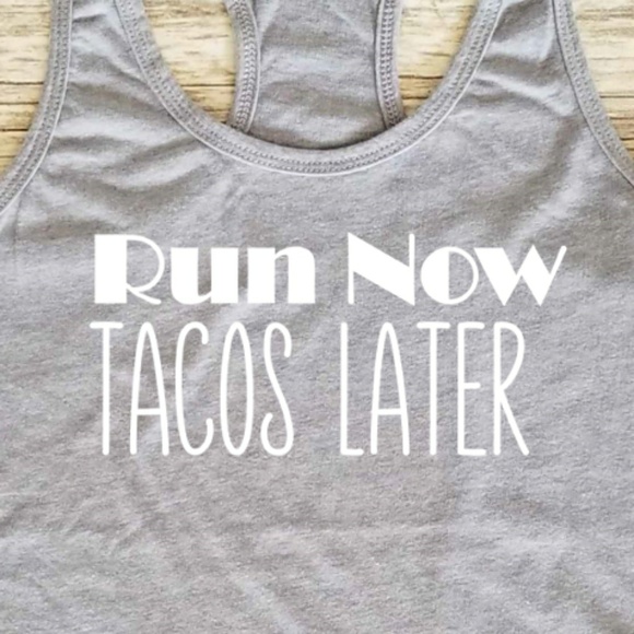 Run Now Tacos Later ladies racerback tank top - Picture 2 of 3